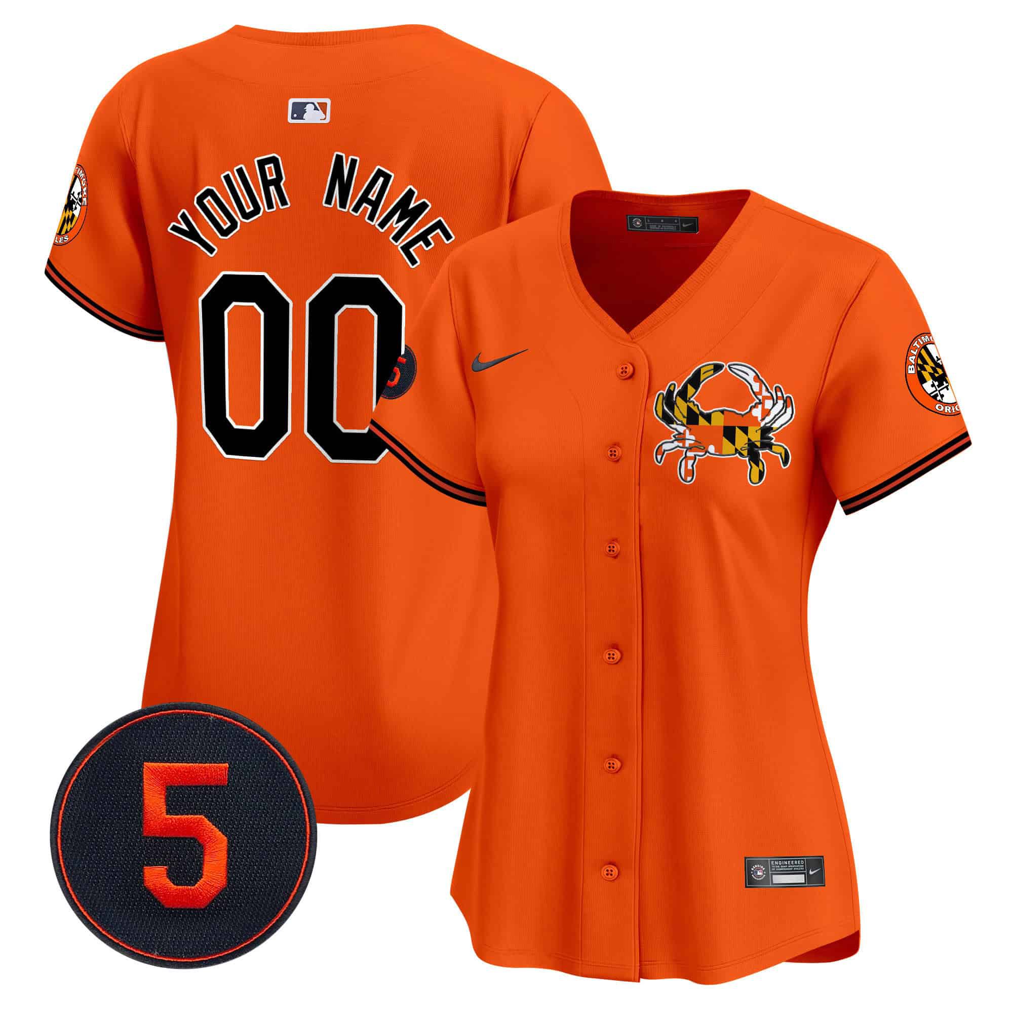 Women Baltimore Orioles Orange 2024 Nike Robinson Patch Vapor Premier Limited Custom MLB Jersey